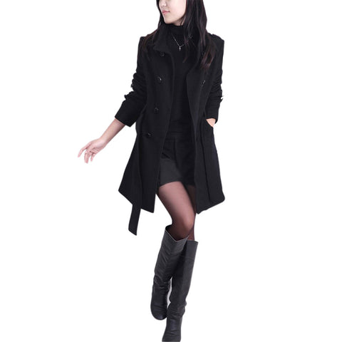 Double Breasted Wool and Cashmere Coat - FREE Shipping